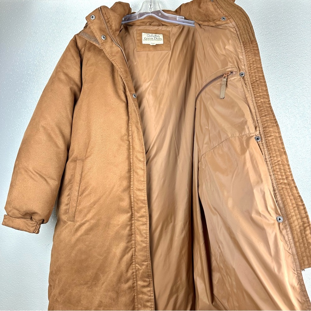 Cabela’s Goose Down Long Parka Brown Size 2XL Plus Hooded Winter Coat - Picture 12 of 16